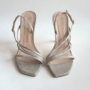 STUART WEITZMAN Melodi Glitter High Heel Sandals